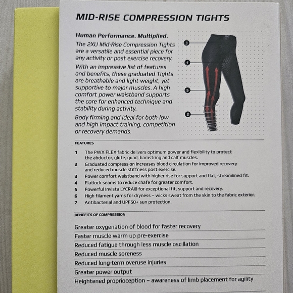 2XU Womens Mid Rise Compression Tights - Picture 6 of 7